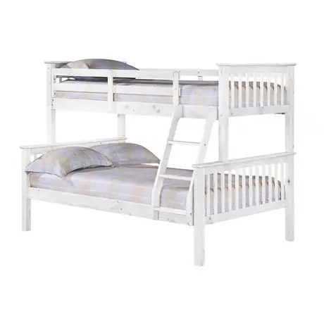 Buy Porto Triple Bunk Bed: Space-Saving Fun & Safety Rails, Colour: White from Furnituretta