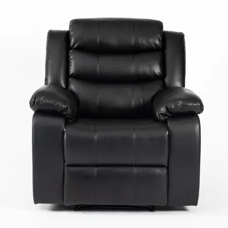 Buy Turin Recliner Leather Aire 1 Seater Black, Colour: Black, 4 from Furnituretta