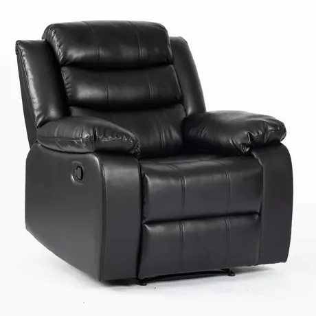 Buy Turin Recliner Leather Aire 1 Seater Black, Colour: Black, 5 from Furnituretta