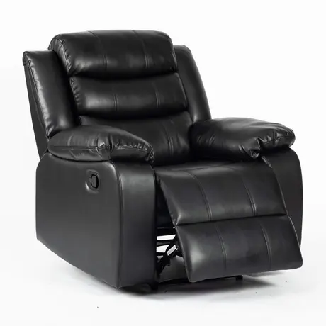 Buy Turin Recliner Leather Aire 1 Seater Black, Colour: Black from Furnituretta