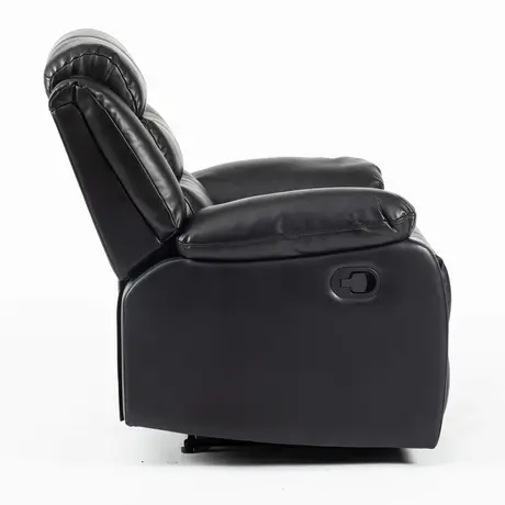 Buy Turin Recliner Leather Aire 1 Seater Black, Colour: Black, 6 from Furnituretta