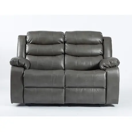 Buy Turin 2-Seater Recliner: Relax & Recharge in Grey Leather Aire, Colour: Grey, 4 from Furnituretta