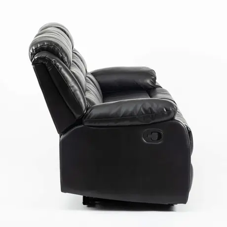 Buy Turin Recliner Leather Aire 3-Seater Black, Colour: Black, 5 from Furnituretta
