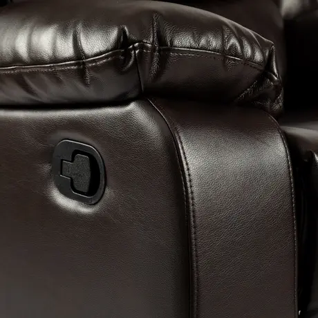 Buy Turin Recliner Leather Aire 3-Seater Brown, Colour: Brown, 7 from Furnituretta