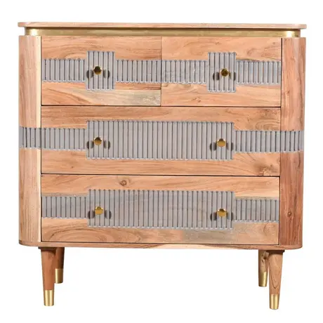 Buy Wilton Acacia Wood Chest: 4 Drawer Storage Solution, 5 from Furnituretta