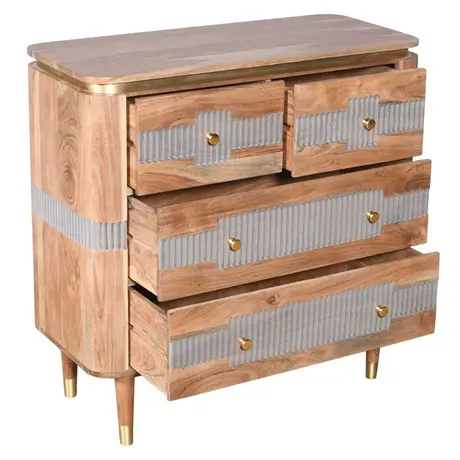 Buy Wilton Acacia Wood Chest: 4 Drawer Storage Solution, 3 from Furnituretta