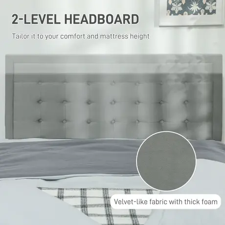 Buy HOMCOM King Size Ottoman Bed Frame Grey with Front Drawer, Colour: Grey, Size: King Size, 5 from Furnituretta