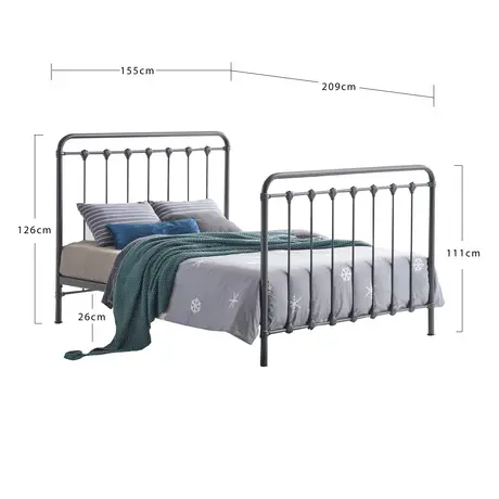 Buy Stylish & Durable: Havana Speckled Silver and Black King Size Bed, Colour: Speckled Black and Silver, Size: 5ft/King , Item Width: 155, 2 from Furnituretta