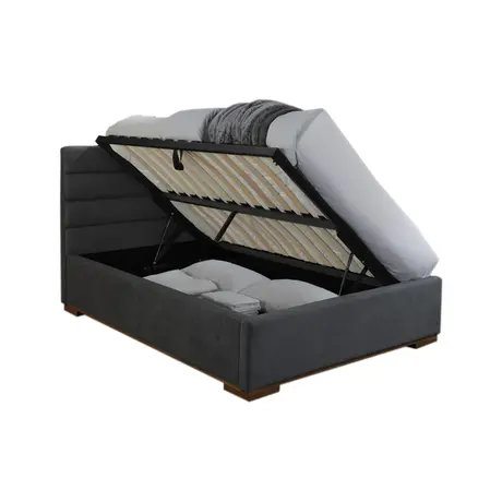 Buy Mayfair Ottoman Double Bed: Modern Design & Ample Storage, Colour: Dark Grey, Size: 4ft 6/Double, Item Width: 153, 3 from Furnituretta