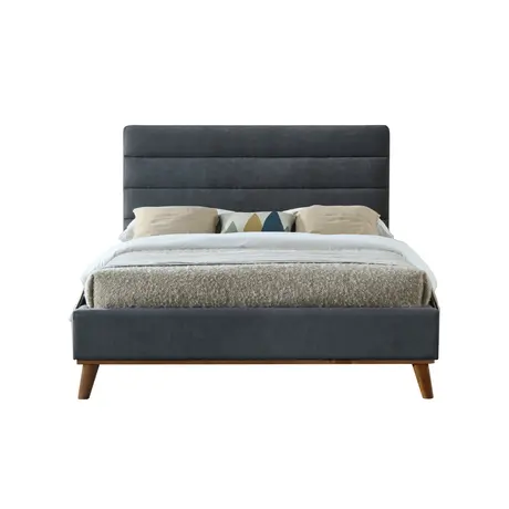 Buy Stylish & Functional: Mayfair Dark Grey Double Bed, Colour: Dark Grey, Size: 4ft 6/Double, Item Width: 152, 3 from Furnituretta