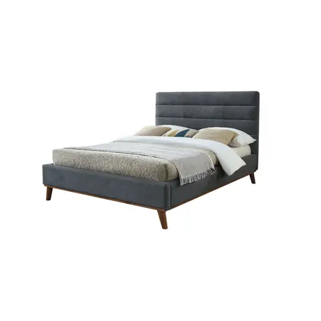 Buy Stylish & Functional: Mayfair Dark Grey Double Bed, Colour: Dark Grey, Size: 4ft 6/Double, Item Width: 152 from Furnituretta