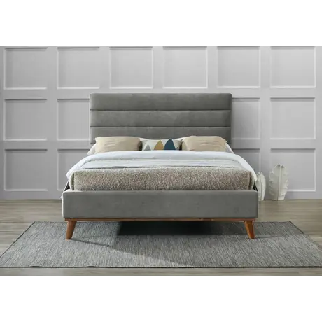 Buy Stylish & Functional: Mayfair Light Grey Double Bed, Colour: Light Grey, Size: 4ft 6/Double, Item Width: 152, 5 from Furnituretta