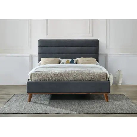 Buy Stylish & Functional: Mayfair Dark Grey King Size Bed, Colour: Dark Grey, Size: 5ft/King , Item Width: 168, 6 from Furnituretta