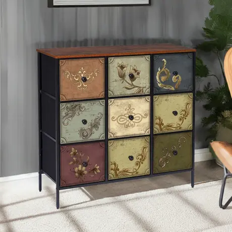 Buy Seville Cabinet 9 Drawer Grey: The Ultimate Storage Solution, 2 from Furnituretta