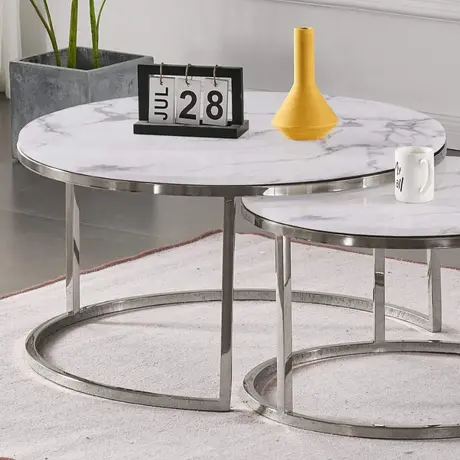 Buy Avalon Marble Coffee Table Set: Elevate Your Living Room, 2 from Furnituretta