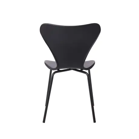 Buy Sienna Plastic Chairs: Stylish & Stackable (Black & Metal), Colour: Black, 7 from Furnituretta