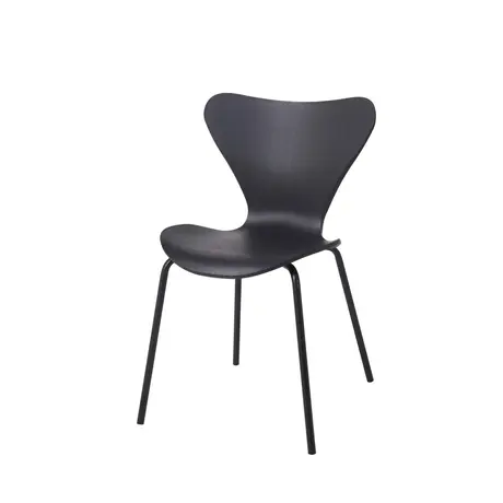 Buy Sienna Plastic Chairs: Stylish & Stackable (Black & Metal), Colour: Black from Furnituretta