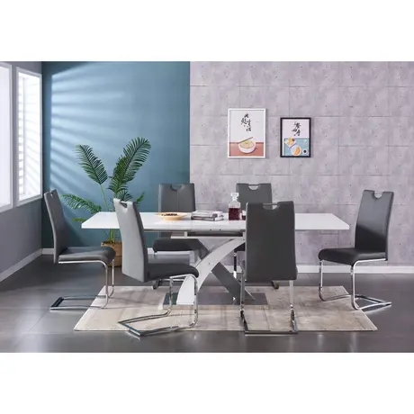 Buy Zurich PU Chairs Chrome & Grey (Set of 2), 4 from Furnituretta