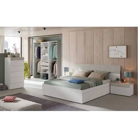 Buy Goole Large Concrete Grey and White Open-Door Wardrobe: A Stylish and Spacious Choice, 4 from Furnituretta