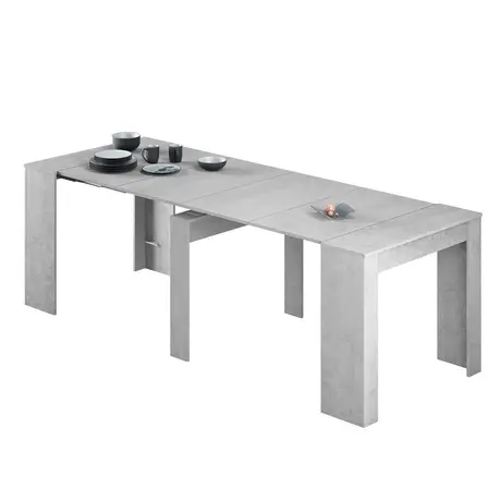 Buy Leon Concrete Grey Effect Large Extending Dining Table: A Modern and Functional Piece, 5 from Furnituretta