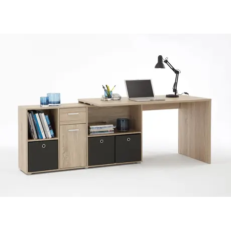 Buy Leon Oak Flexi Corner Office Desk: A Versatile and Stylish Solution, 2 from Furnituretta