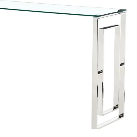 Buy Memphis Silver Clear Glass Console Table: A Stylish Statement Piece, 2 from Furnituretta