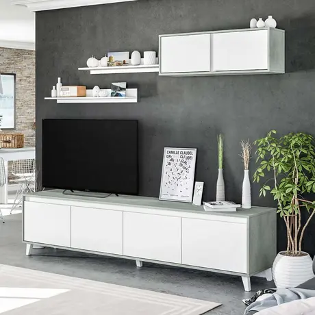 Buy Neston Grey and White TV Cabinet: A Stylish and Practical Addition to Your Living Room from Furnituretta