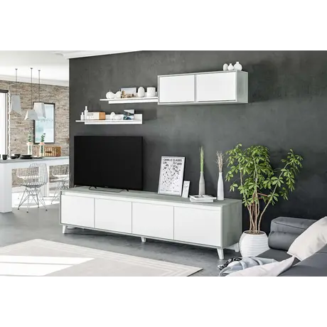 Buy Neston Grey and White TV Cabinet: A Stylish and Practical Addition to Your Living Room, 3 from Furnituretta