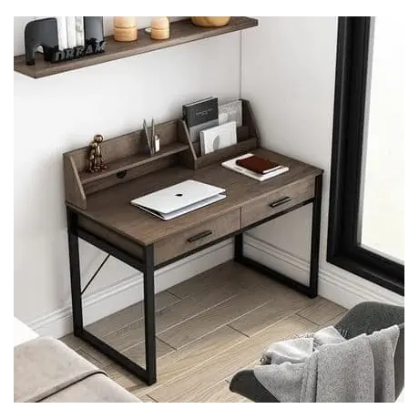 Buy Rushden Dark Walnut Effect Writing Study Desk: Elevate Your Home Workspace, 3 from Furnituretta