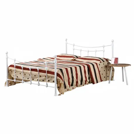 Buy Surrey Single Bed – White Metal Frame | Sleek & Affordable Bedroom Essential, Colour: White, Size: Single from Furnituretta