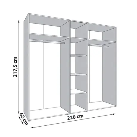 Buy Modern Wardrobe with Mirror: Glossop Design, 3 from Furnituretta