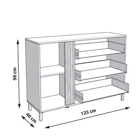 Buy Glossop Chest of Drawers: Modern & Functional Design, 3 from Furnituretta