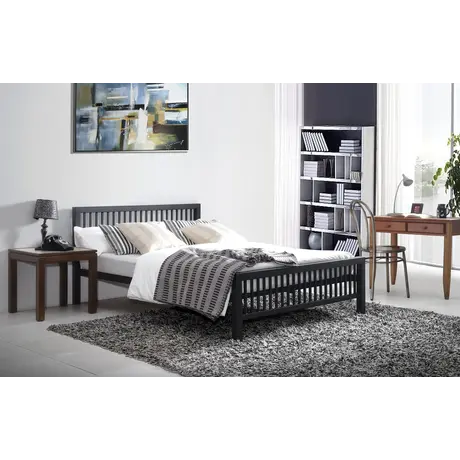 Buy Meridian Metal Bed Frame: Sleek & Durable, Colour: Charcoal Black, Size: 4ft 6/Double, Item Width: 139, 4 from Furnituretta