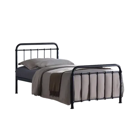 Buy Miami Black Metal Single Bed Frame - Perfect for Modern Bedrooms, Colour: Black, Size: 3ft/Single, Item Width: 94 from Furnituretta