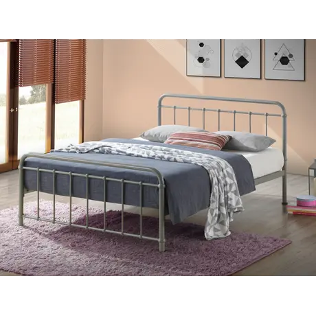 Buy Miami Pebble Metal King Size Bed Frame - Perfect for Modern Bedrooms, Colour: Pebble, Size: 5ft/King , Item Width: 154, 5 from Furnituretta