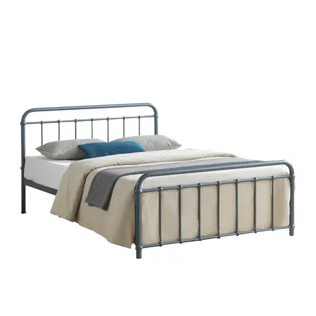 Buy Miami Grey Metal King Size Bed Frame: Sleek & Durable, Colour: Grey, Size: 5ft/King , Item Width: 154 from Furnituretta