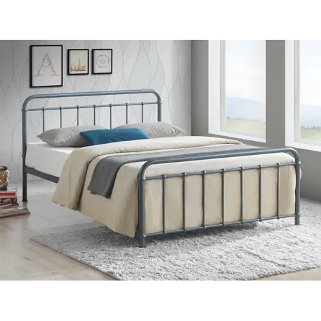 Buy Miami Grey Metal Small Double Bed Frame: Sleek & Durable, Colour: Grey, Size: 4ft/Small Double, Item Width: 124, 5 from Furnituretta