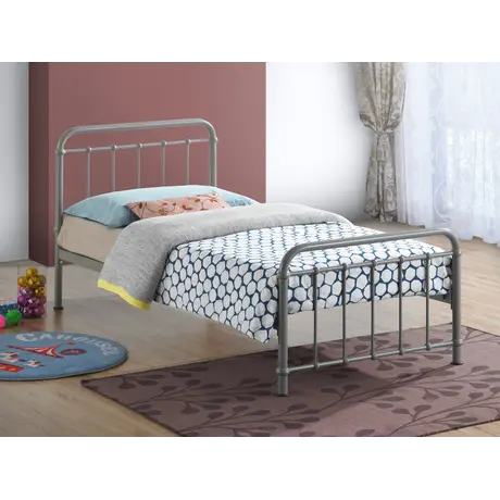Buy Miami Pebble Metal Single Bed Frame - Perfect for Modern Bedrooms, Colour: Pebble, Size: 3ft/Single, Item Width: 94, 5 from Furnituretta
