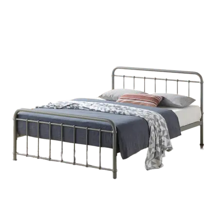 Buy Miami Pebble Metal King Size Bed Frame - Perfect for Modern Bedrooms, Colour: Pebble, Size: 5ft/King , Item Width: 154 from Furnituretta