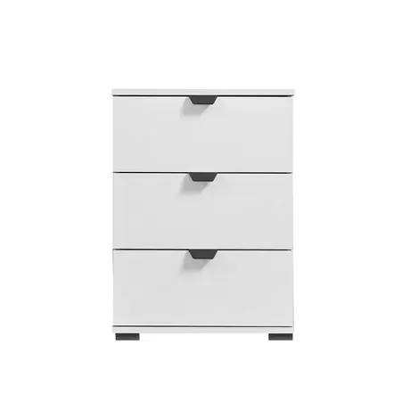 Buy Kinross Arctic White 3 Drawer Bedside Table, Colour: White, 4 from Furnituretta