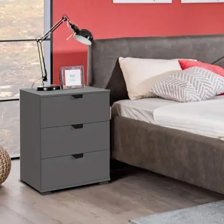 Buy Kinross Bedside Table: Sleek & Functional Design, Colour: Grey from Furnituretta