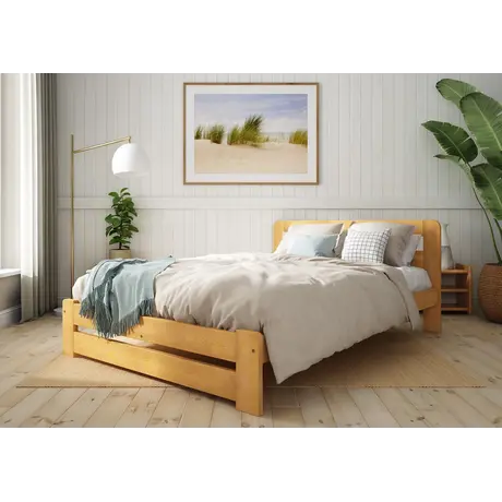 Buy Aurora (F1) Handmade Wooden Bed Frame – Single Solid Pine in Alder, Colour: Alder, Bed Size: Single (3ft), 7 from Furnituretta