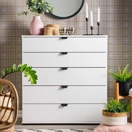Buy Kinross Chest of Drawers: Sleek & Functional Storage, Colour: White from Furnituretta