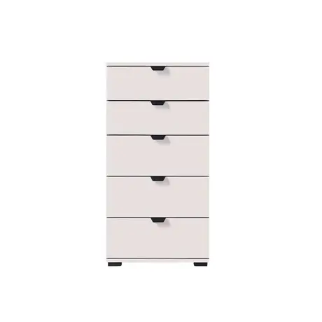 Buy Modern Chest for Small Spaces: Kinross 5 Drawer, Colour: White, 3 from Furnituretta