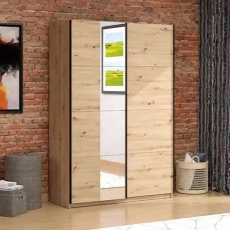 Buy Newbury Wardrobe: Stylish & Functional Storage, Colour: Oak from Furnituretta