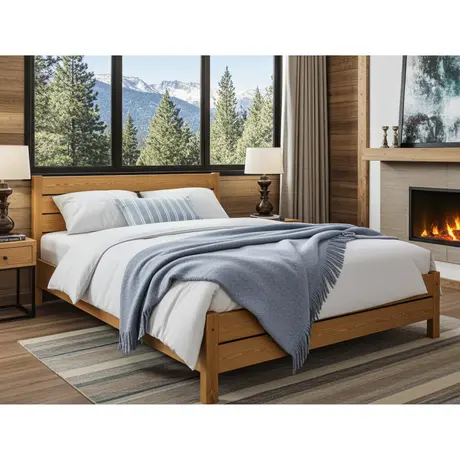 Buy Alva (F3) Handmade Wooden Bed Frame Oak – High Headboard & Rustic Style Super King, Colour: Oak, Bed Size: Super King (6ft), 9 from Furnituretta