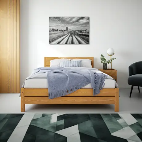 Buy Alva (F3) Handmade Wooden Bed Frame Alder – High Headboard & Rustic Style Double, Colour: Alder, Bed Size: Double (4ft6), 6 from Furnituretta