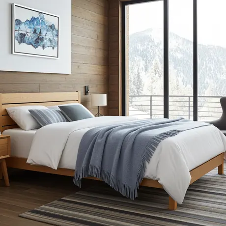 Buy Alva (F3) Handmade Wooden Bed Frame Alder – High Headboard & Rustic Style Small Double, Colour: Alder, Bed Size: Small Double (4ft), 5 from Furnituretta