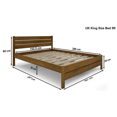 Buy Alva (F3) Handmade Wooden Bed Frame Alder – High Headboard & Rustic Style King, Colour: Alder, Bed Size: King (5ft), 8 from Furnituretta