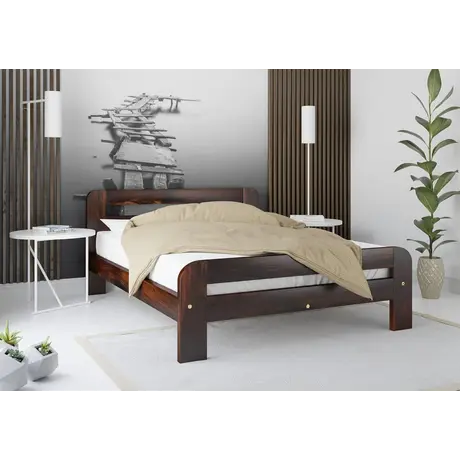 Buy Nordic Sky (F2) Handmade Wooden Bed Frame Walnut Finish – Single in Solid Pine, Colour: Walnut, Bed Size: Single (3ft), 11 from Furnituretta